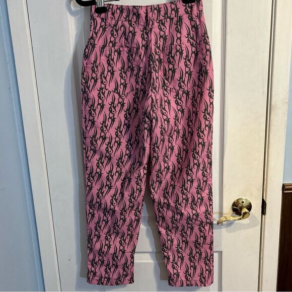 DollsKill Local Heroes Tribal Love Pink Straight Leg Pants Size Small - Picture 6 of 12